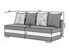 Dīvāns gulta Elyria 121 (Sawana 80 + Soft 17)