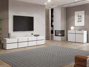 Wohnzimmer-Sets Austin BC107 (Weiß + Schwarz)