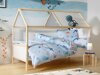 Κρεβάτι Denton AU110 (Άσπρο + Ανοιχτό χρώμα ξύλου)