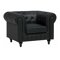 Chesterfield fotelja Berwyn H107 (Crna)