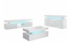 Set mobili soggiorno Merced N105 (Bianco + Bianco lucido)