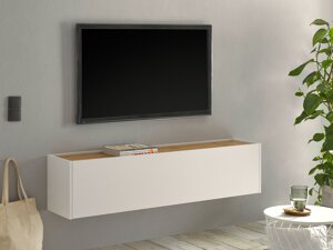TV-Tisch Lewiston K109 (Weiß + Wotan eichenholzoptik)