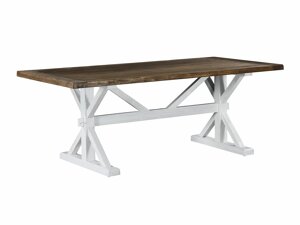 Τραπέζι Riverton 770 (Σκούρο ξύλο + Άσπρο)