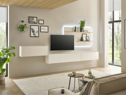 Set mobili soggiorno Lewiston K138 (Bianco + Wotan quercia)