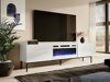 Mueble TV Charlotte 163 (Blanco + Blanco brillante + Negro)