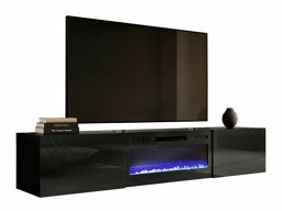 TV-Tisch Charlotte 162 (Schwarz + Schwarz glänzend)