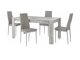 Маса и столове за трапезария Denton 601 (Сив + Сребро)