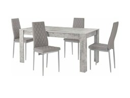 Маса и столове за трапезария Denton 601 (Сив + Сребро)
