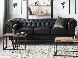 Sofa chesterfield Berwyn H105 (Crna)