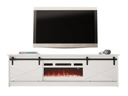 TV-Tisch Charlotte 165 (Weiss + Weiss glänzend Weiss)