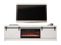 TV-Tisch Charlotte 165 (Weiss + Weiss glänzend Schwarz)