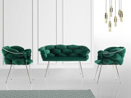 Conjunto de muebles tapizado Kailua 2059 (Verde + Plata)