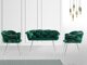 Conjunto de muebles tapizado Kailua 2059 (Verde + Plata)
