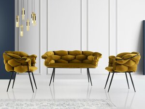 Комплект мягкой мебели Kailua 2059 (Желтый + Чёрный)