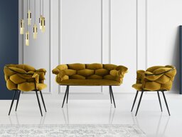 Conjunto de muebles tapizado Kailua 2059 (Amarillo + Negro)