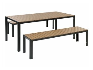 Σετ Τραπέζι και καρέκλες Berwyn 1895 (Ανοιχτό χρώμα ξύλου + Μαύρο)