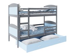 Dviaukštė lova Aurora 103 (Pilka Mėlyna)