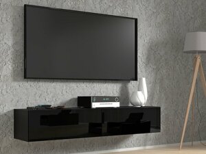 Tv galds Buffalo 166 (Melns + Glancēts melns)
