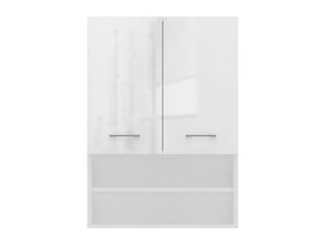 Wandhängeschrank für Badezimmer Mandeville C106 (Weiß + Weiß glänzend)