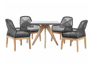 Σετ Τραπέζι και καρέκλες Berwyn L100 (Μαύρο)