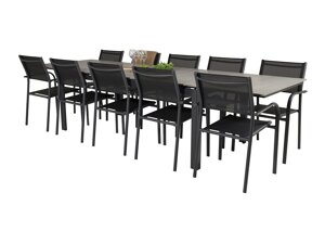 Conjunto de mesa e cadeiras Dallas 3031 (Preto + Cinzento)