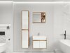 Badezimmer-Set Sarasota 168 (Wotan eichenholzoptik + Weiss glänzend)