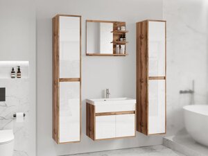 Fürdőszoba garnitúra Sarasota 169 (Wotan tölgy + Fényes fehér)