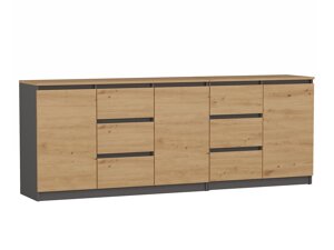 Мебелен комплект Mandeville D112 (Антрацит + Artisan дъб)