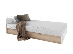Κρεβάτι Portland B119 (Arven δρυς + Γυαλιστερό λευκό)