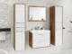Badezimmer-Set Sarasota 172 (Wotan eichenholzoptik + Weiß)