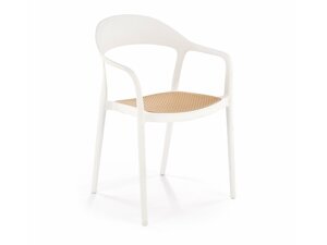 Καρέκλα Houston 1673 (Άσπρο + Ανοιχτό καφέ)