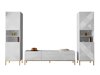 Set mobili soggiorno Merced A106 (Bianco + Bianco lucido)