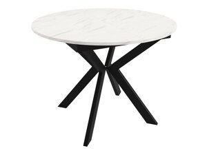 Tisch Oswego 112 (Schwarz + Weißer Marmor)