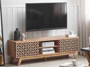 Τραπέζι Tv Berwyn 1146 (Ανοιχτό χρώμα ξύλου + Μαύρο)