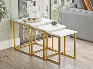 Set stranskih mizic Kailua 2086 (Bela + Zlata)