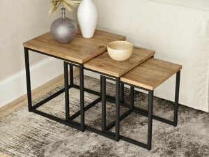 Set stranskih mizic Kailua 2086 (Bor + Črna)