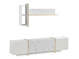 Set mobili soggiorno Springfield 270 (Bianco + D'oro)