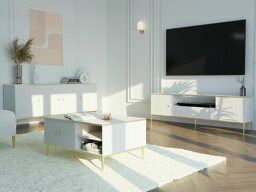 Set mobili soggiorno Buffalo D103 (Bianco + D'oro)