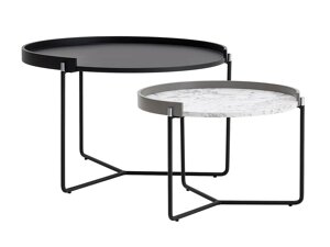 Komplet klubskih mizic Kailua 2135 (Antracit + Sivi marmor)