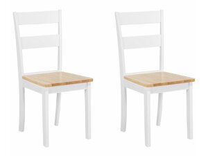 Kėdžių komplektas Berwyn 2076 (Balta + Šviesus medis)