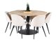 Conjunto de comedor Dallas 1732 (Negro + Crema)