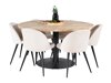 Conjunto de comedor Dallas 1732 (Negro + Crema)