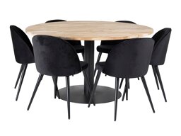 Conjunto de comedor Dallas 1732 (Negro + Luminoso madera)