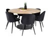 Conjunto de comedor Dallas 1732 (Negro + Luminoso madera)