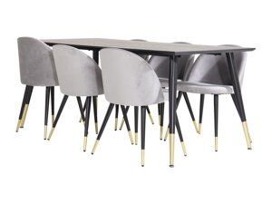 Conjunto de comedor Dallas 346 (Gris + Negro)