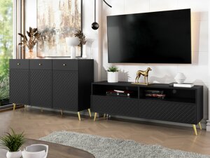 Wohnzimmer-Sets Comfivo K109 (Schwarz)