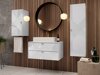 Mueble de baño colgado para lavabo Merced A107 (Blanco + Blanco brillante)