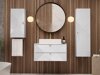 Mueble de baño colgado para lavabo Merced A107 (Blanco + Blanco brillante)