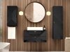 Mueble de baño de pared Merced A109 (Negro + Negro brillante)