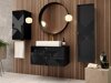 Mueble de baño de pared Merced A109 (Negro + Negro brillante)